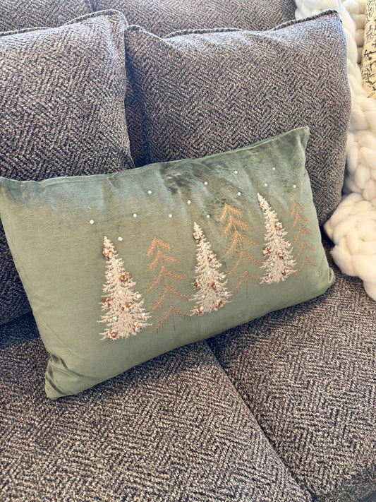 12" X 20" VELVET PINES PILLOW