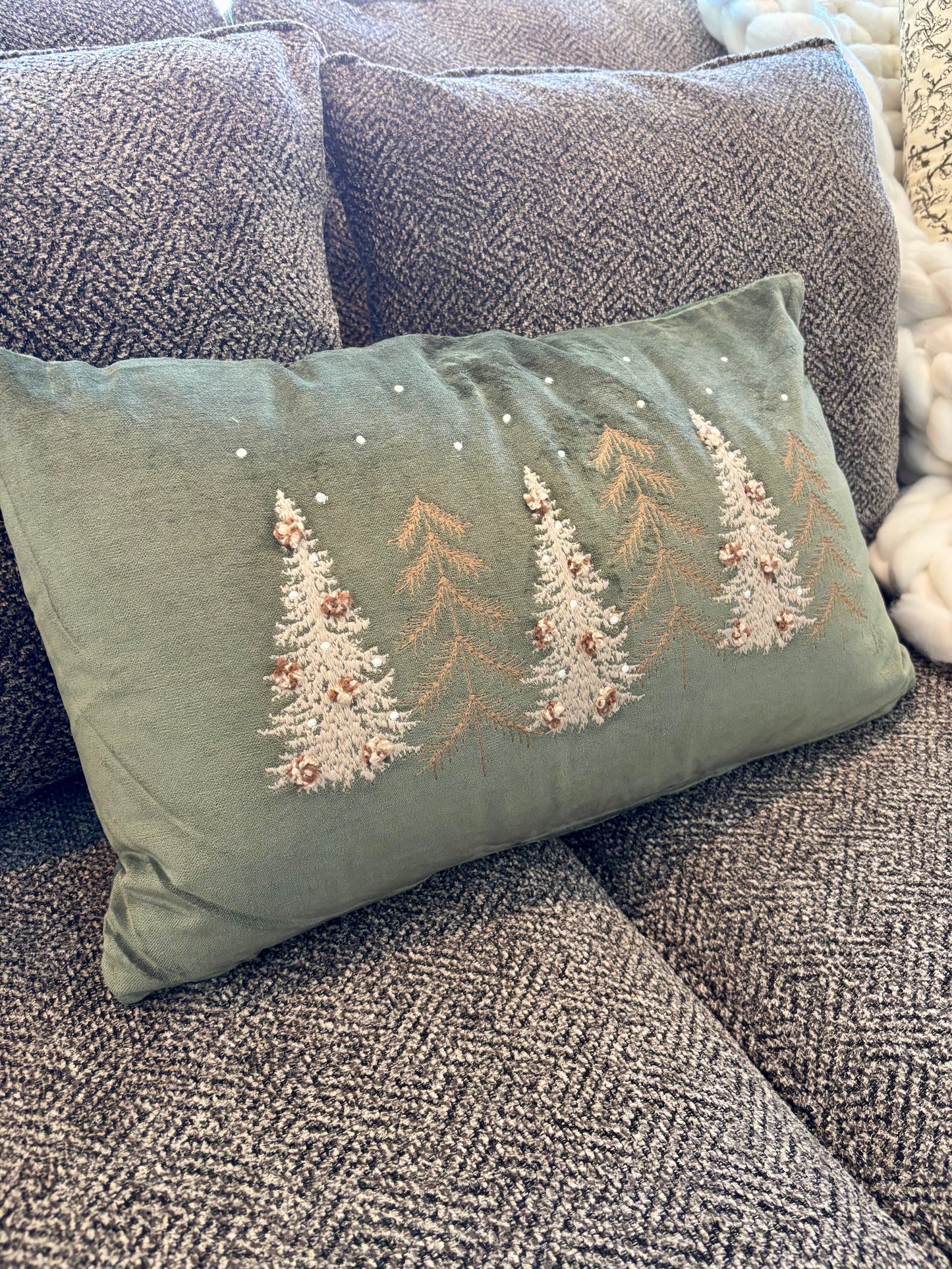 12" X 20" VELVET PINES PILLOW