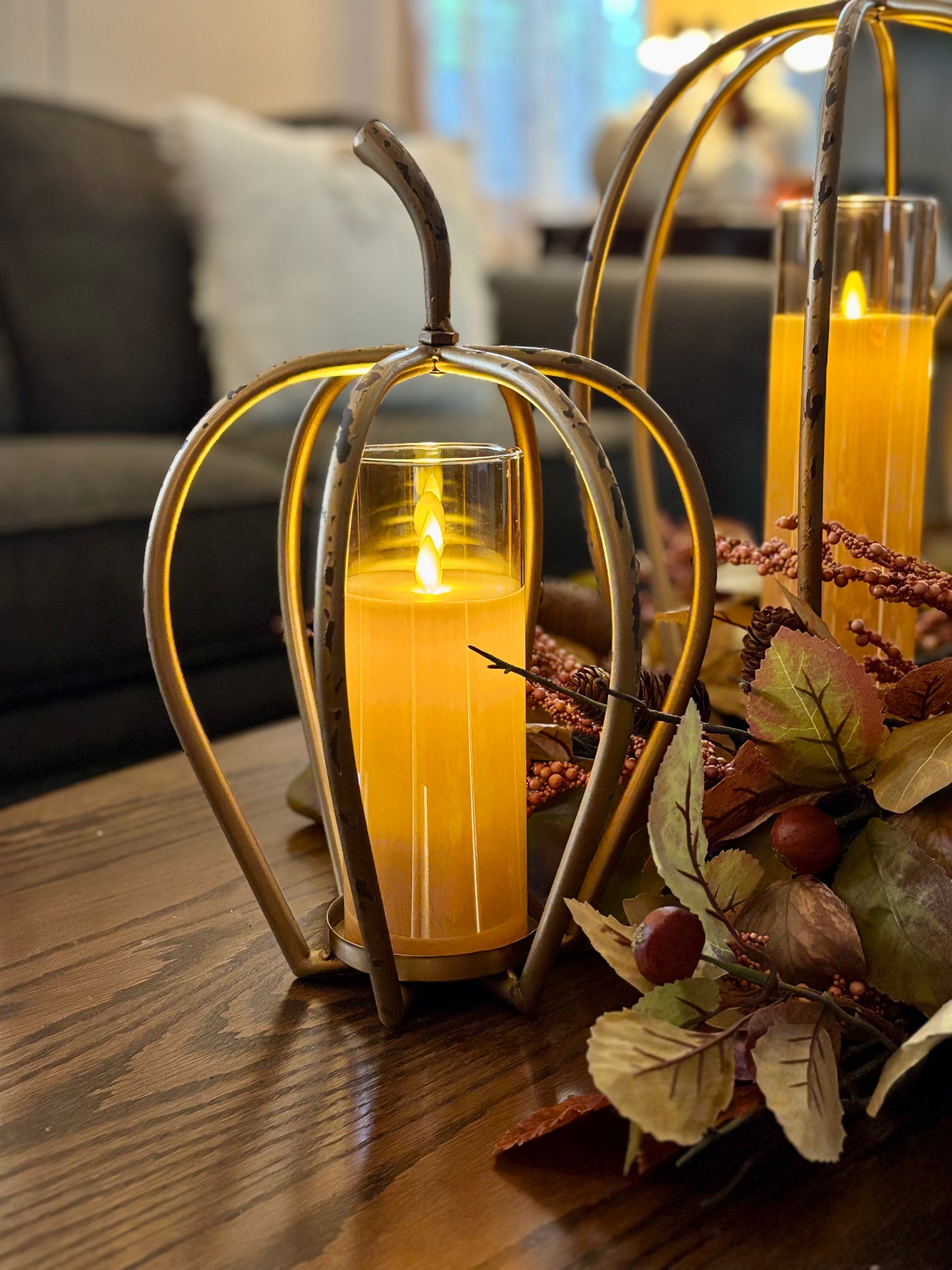 S/3 Distressed Golden Pumpkin