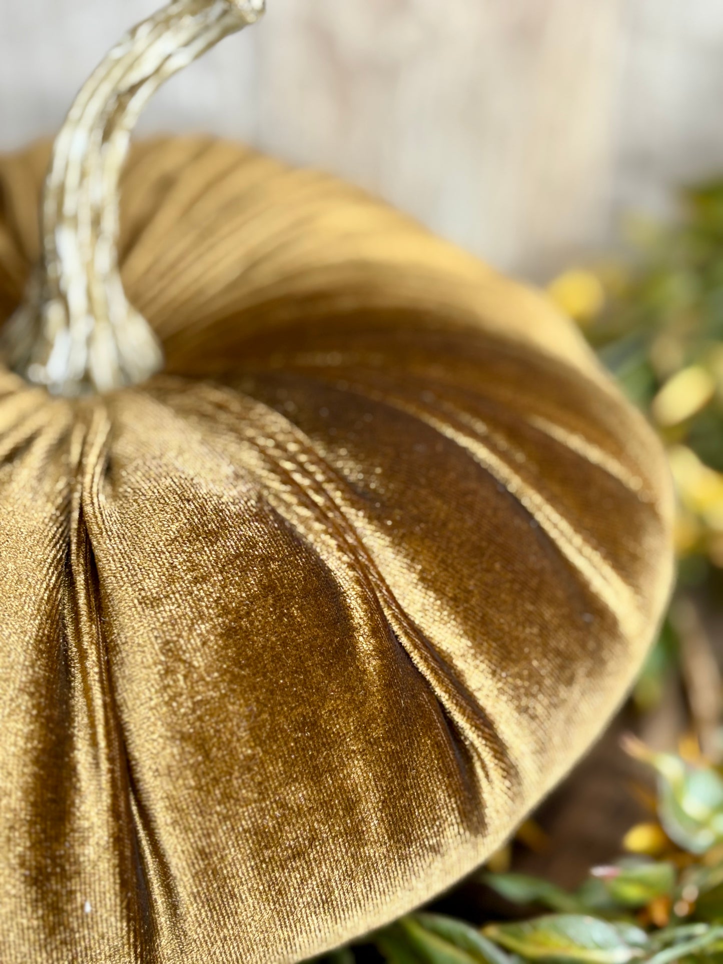 10" Golden Brown Velvet Pumpkin