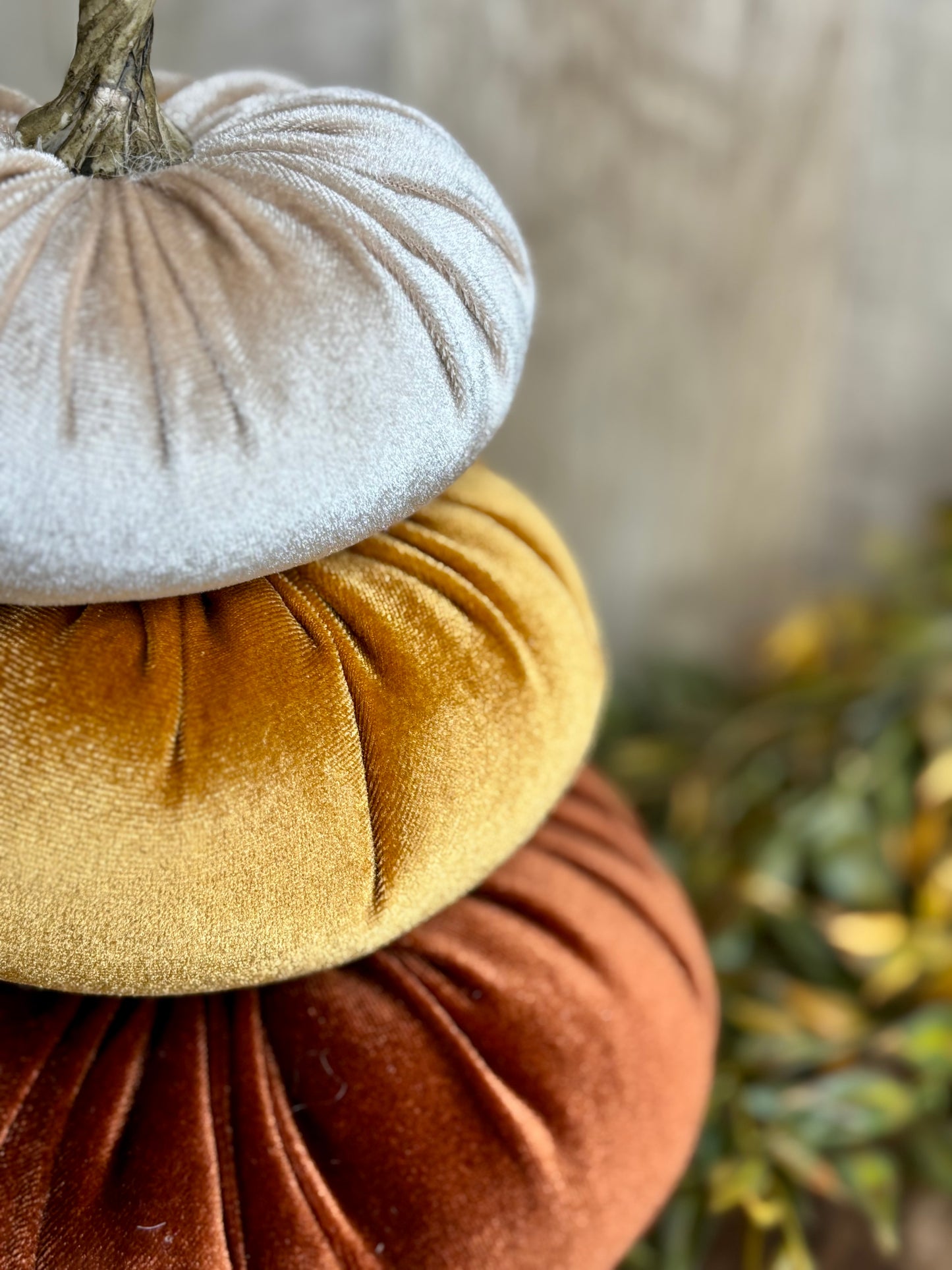 Stacked Velvet Pumpkin