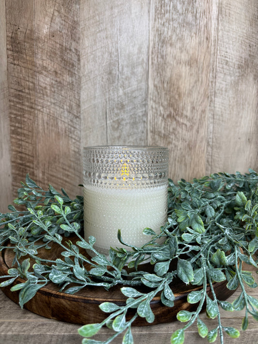 LED BEADED GLASS CANDLE