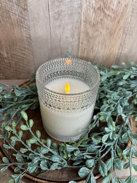 LED BEADED GLASS CANDLE