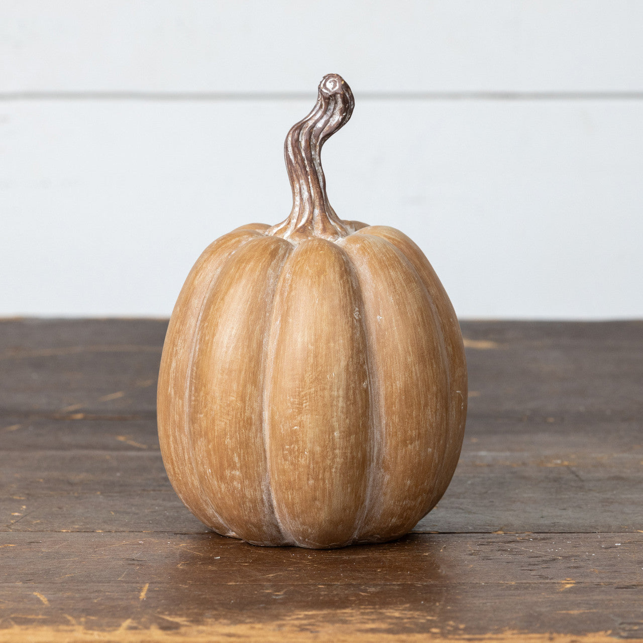 7.25" Tan Resin Pumpkin