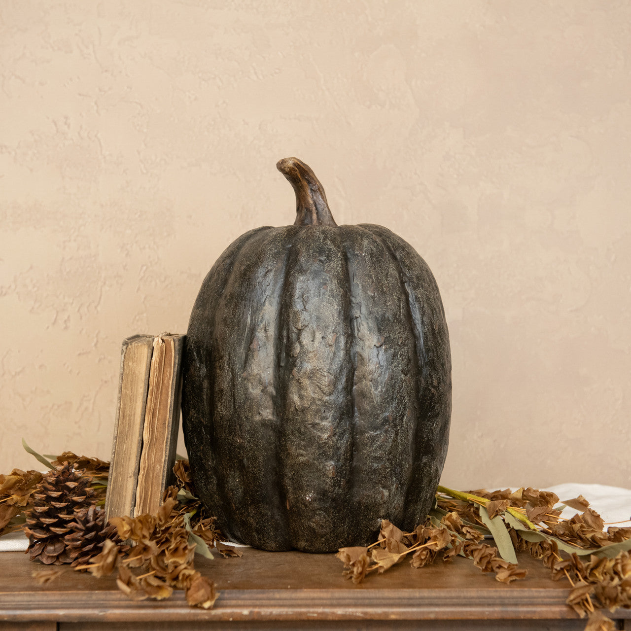 14" Black Tall Pumpkin