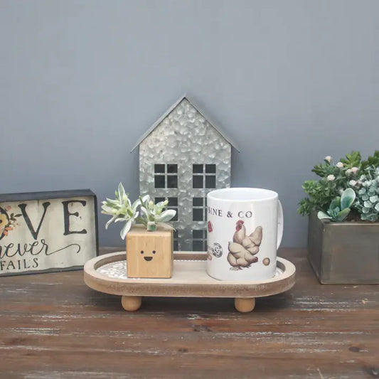 Wooden Pedestal Stand with Carved Detail