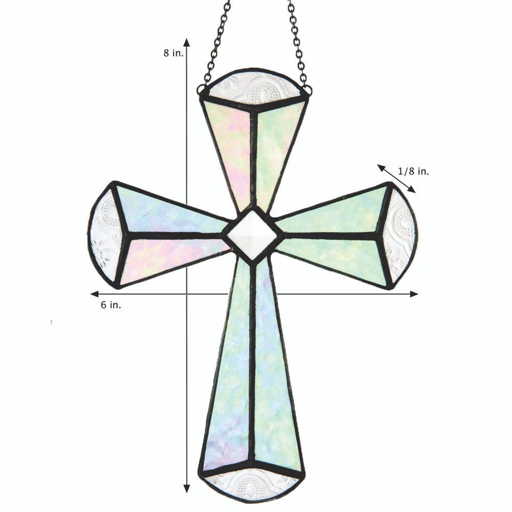 Iridescent Stained Glass Cross