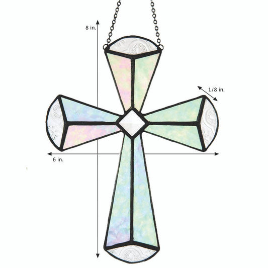 Iridescent Stained Glass Cross