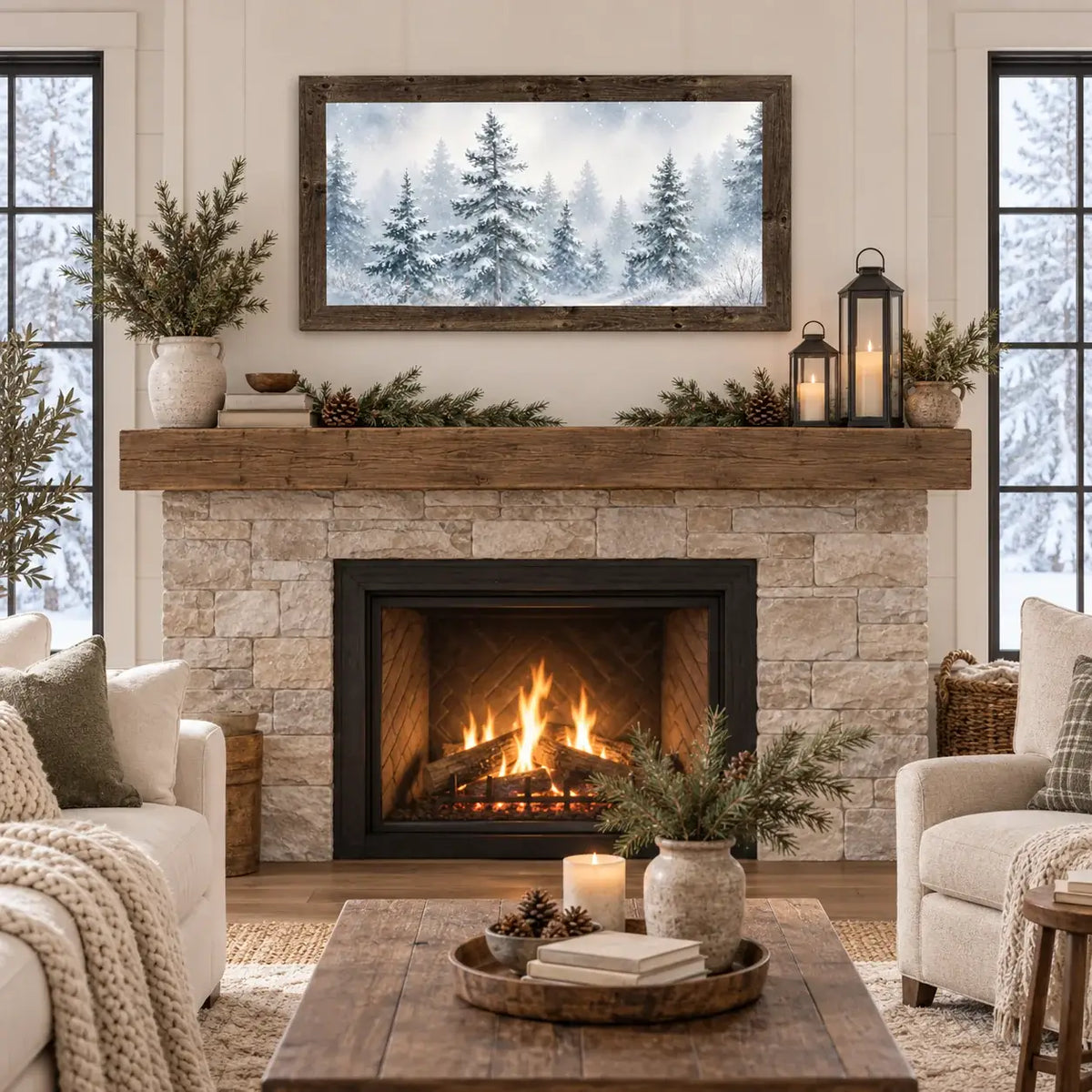 Snowy Pine Forest