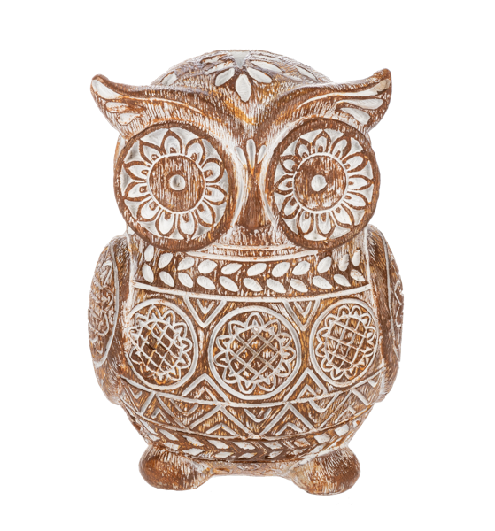 Carved Geo Pattern Owl