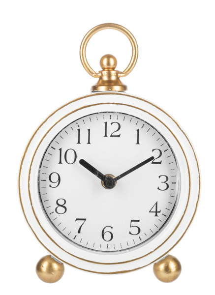 Round Desk Clock with Gold Accent