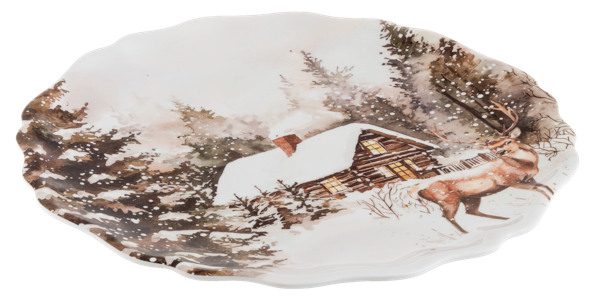 Winter Stag & Cabin Plate