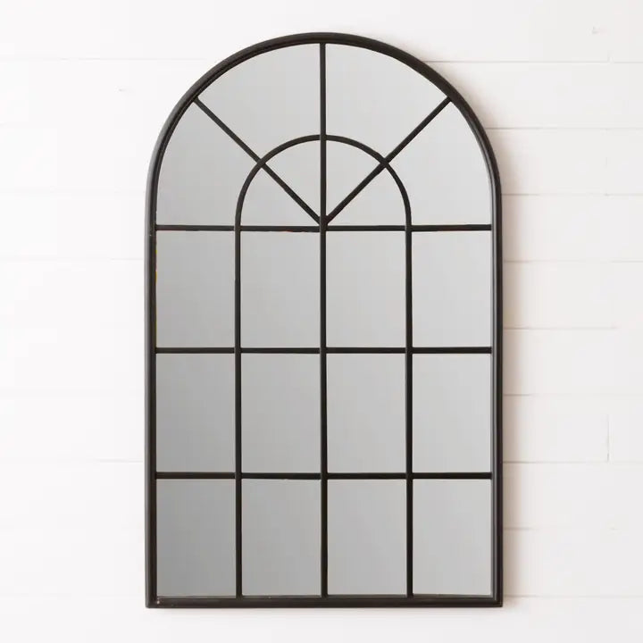 Black Windowpane Mirror