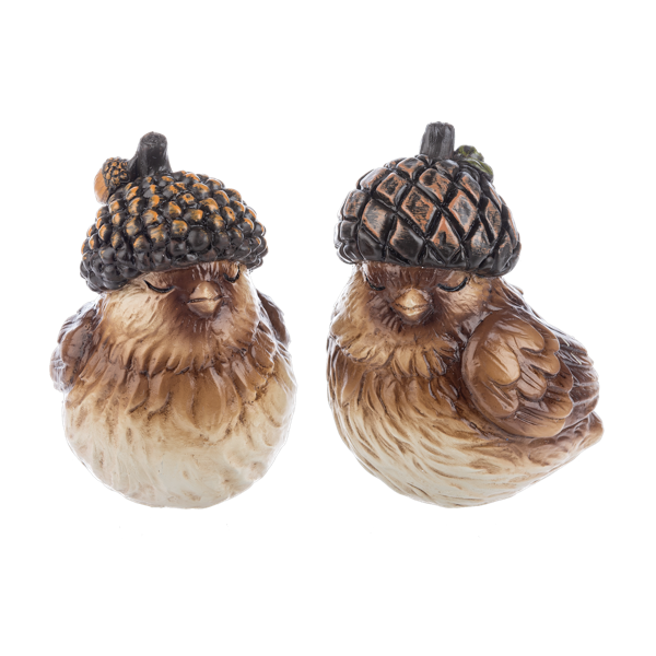 Acorn Hat Bird Figurines