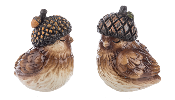 Acorn Hat Bird Figurines