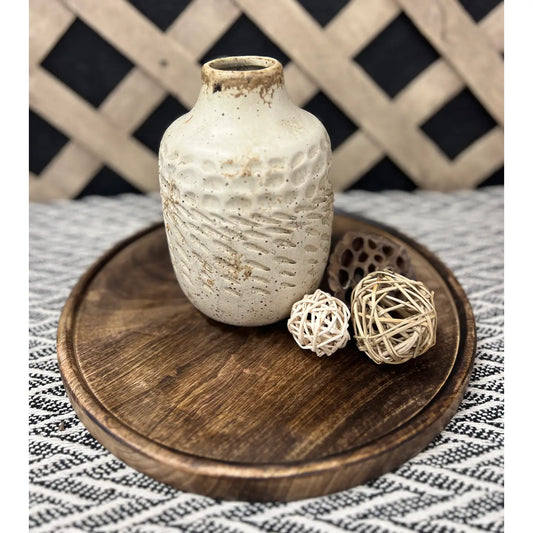 Dark Wood Round Plate