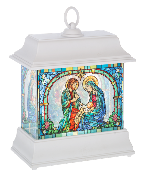 Light Up Stain Glass Holy Family