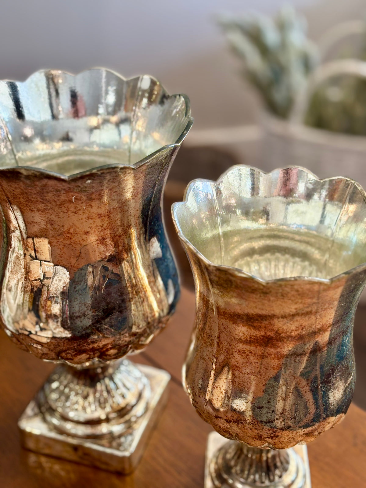 Copper Glass Candle Holder