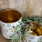 WHT/GOLD TIN SNOWFLAKE LANTERNS