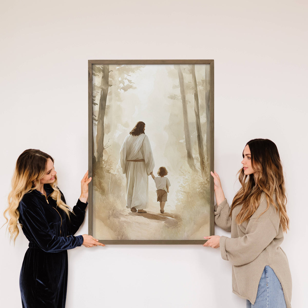 Jesus Walking with Boy