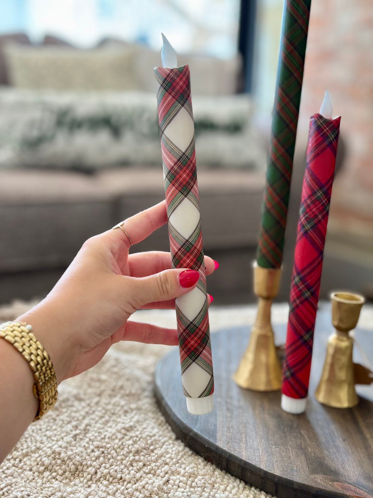 Tartan Tapper Candles