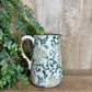 GREEN FLORAL PITCHER