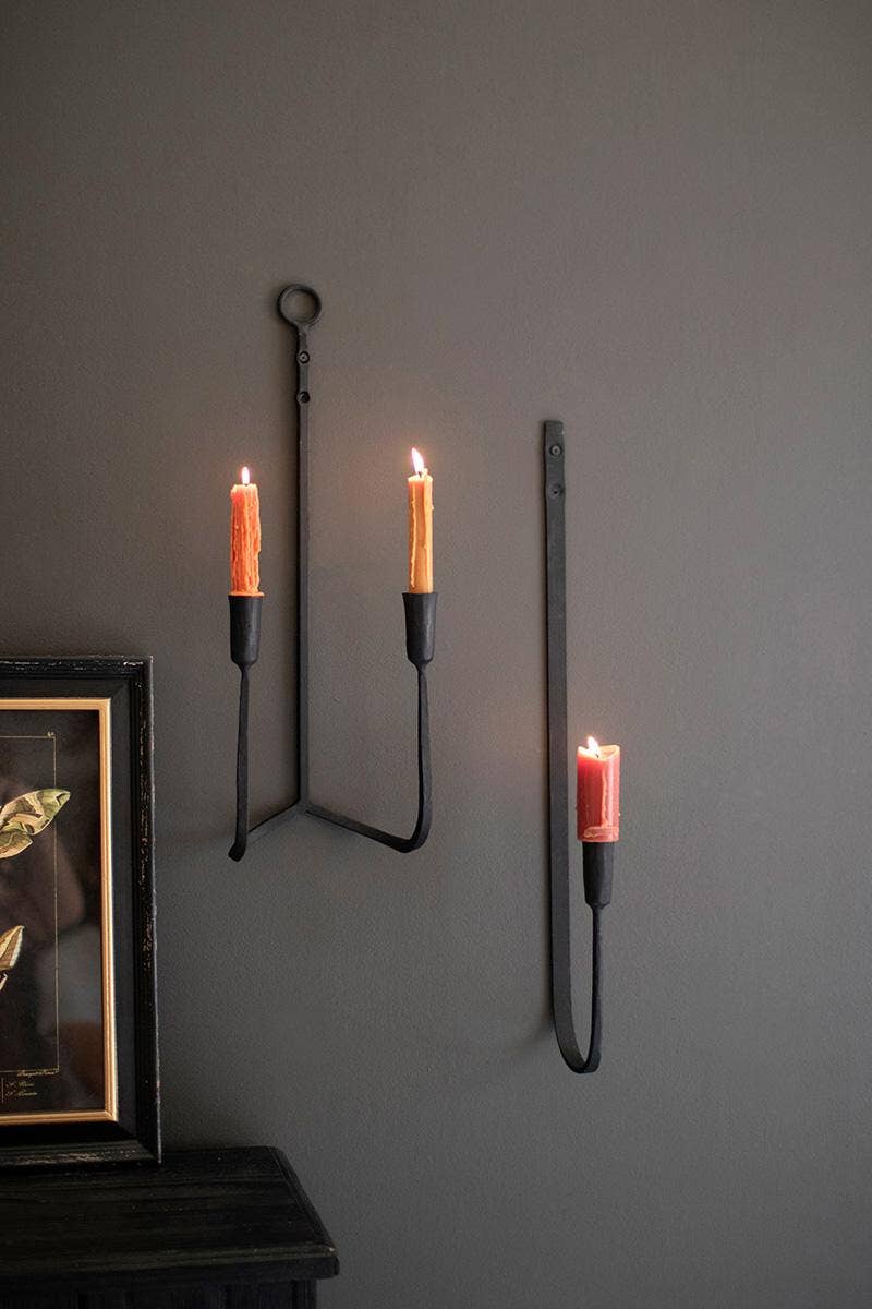 IRON TAPER WALL SCONCE S/2