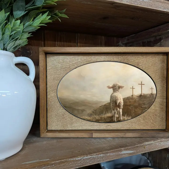 3 Crosses Lamb Framed Art