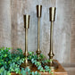 S/3 GOLD FINISH CANDLE PILLARS