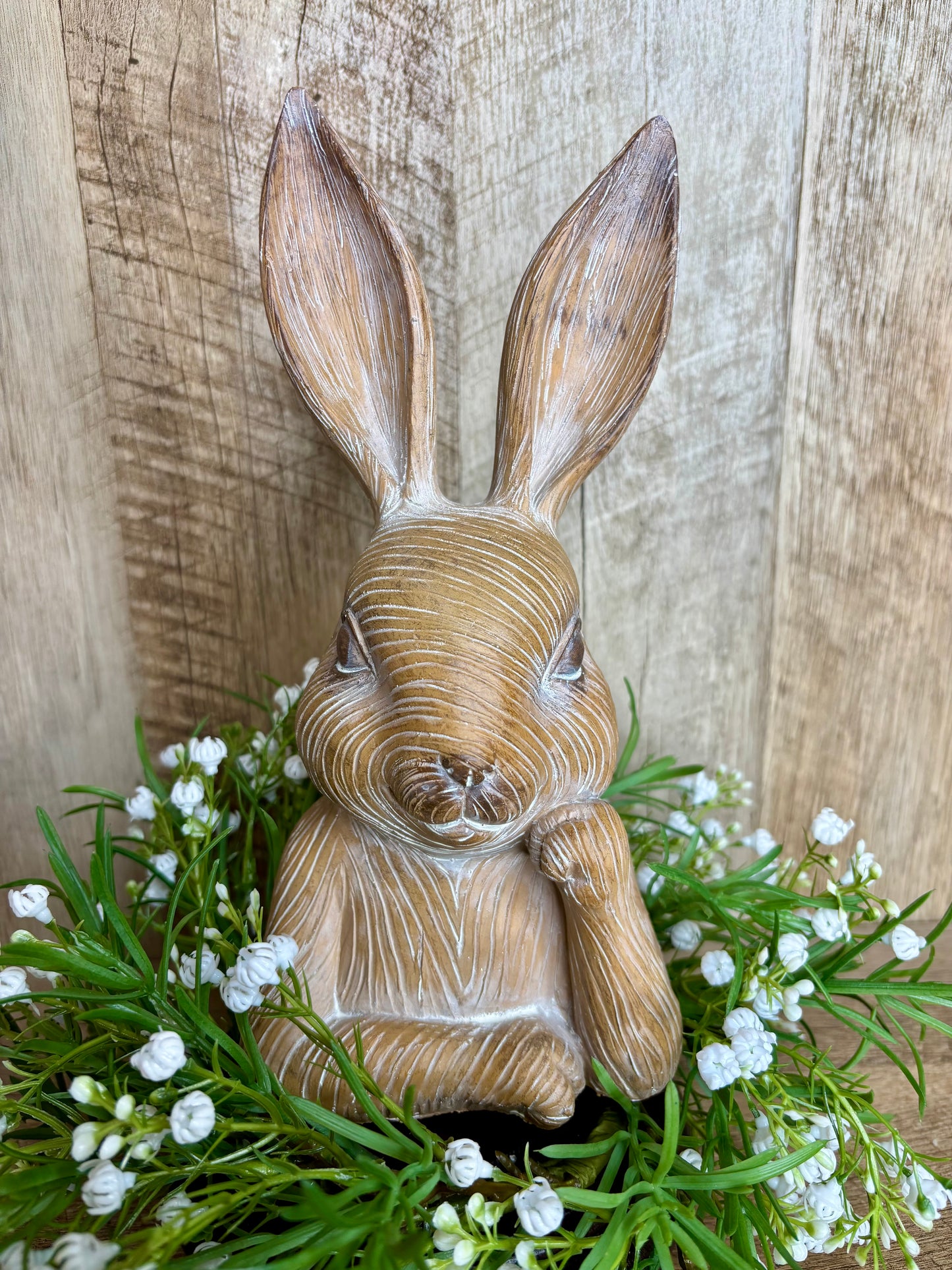 Engraved Thinking Bunny Bust