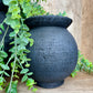 BLACK ROUND POT