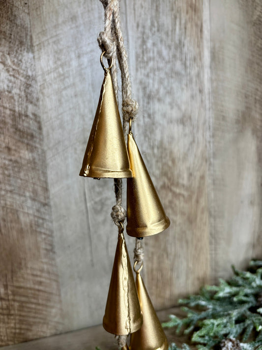 16" HANGING GOLD COWBELLS