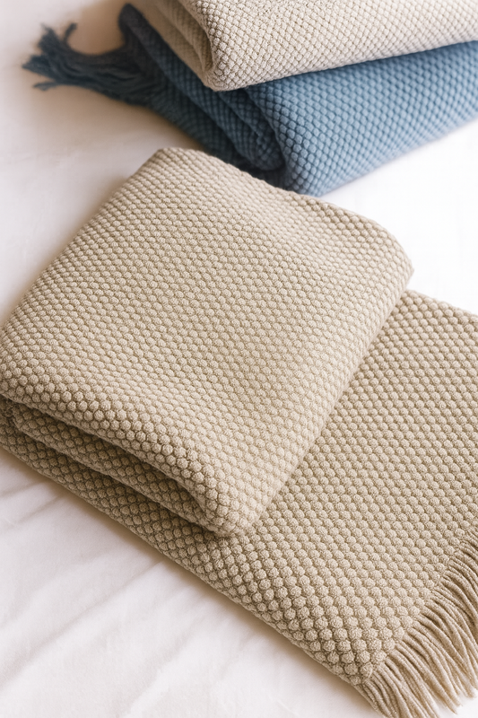 Textured Knit Throw Blanket