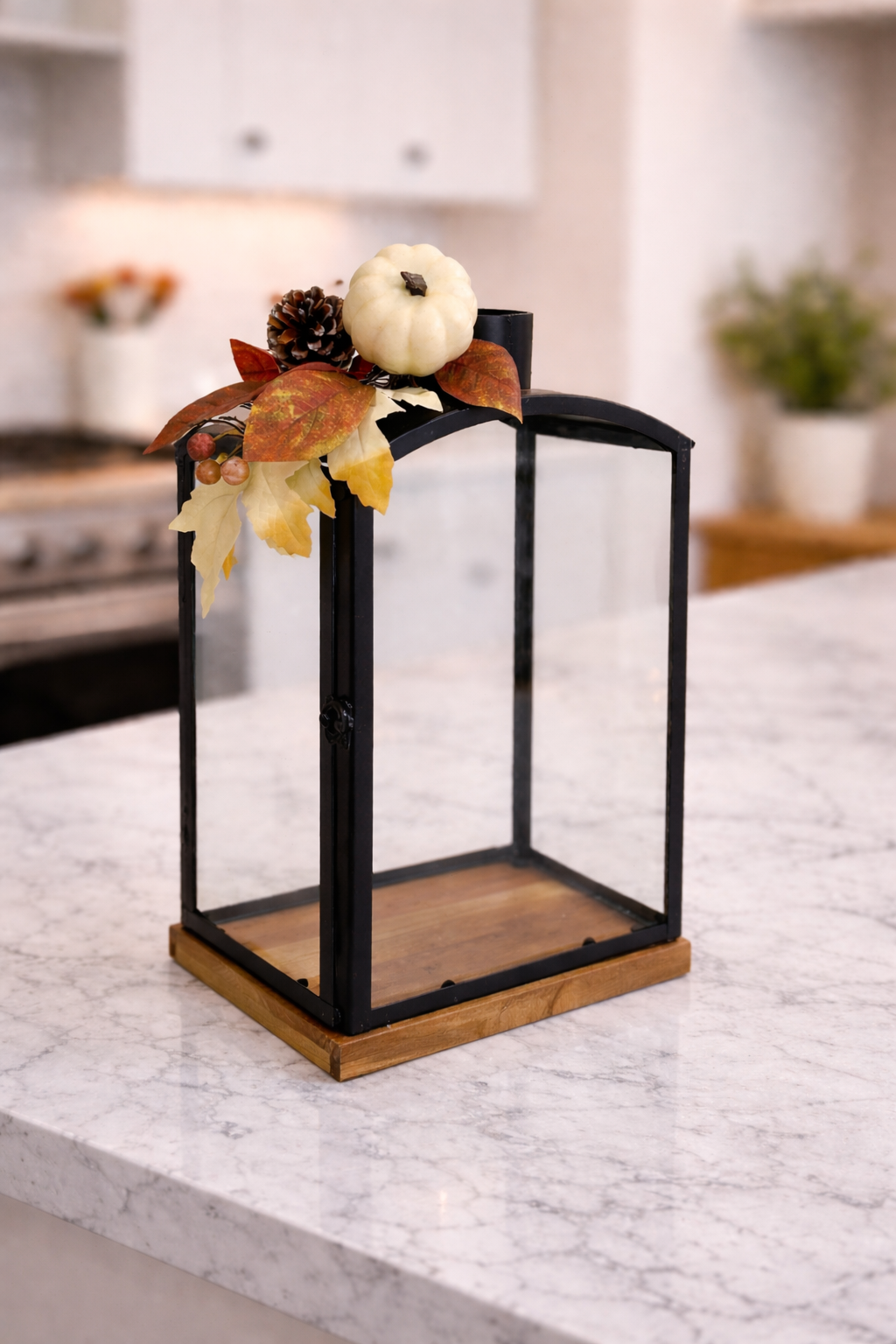 Glass & Wood Lantern