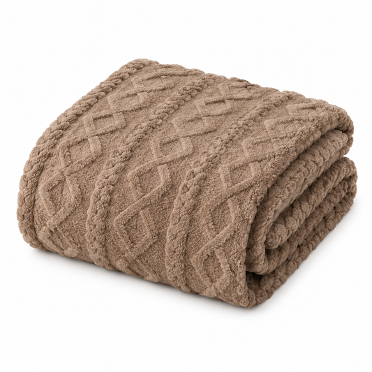 Cable Knit Soft Throw Blanket - 60"x80"