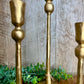 S/3 GOLD IRON BALL CANDLE STANDS