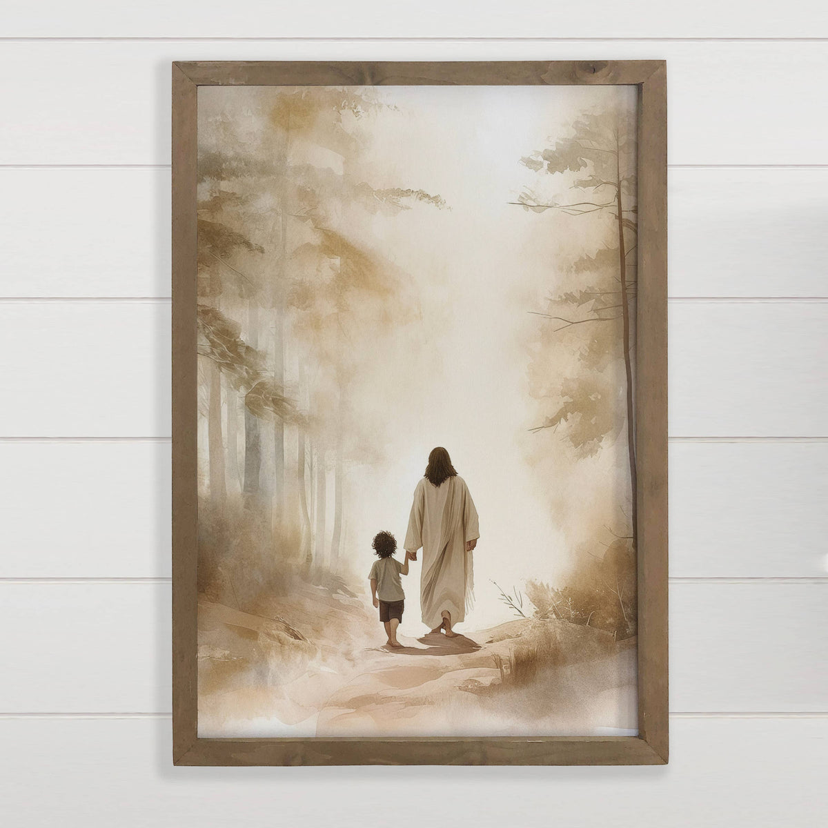 Jesus Walking with Boy