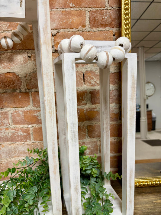 White Beaded Handle Lantern