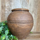 BROWN CEMENT LINE VASE
