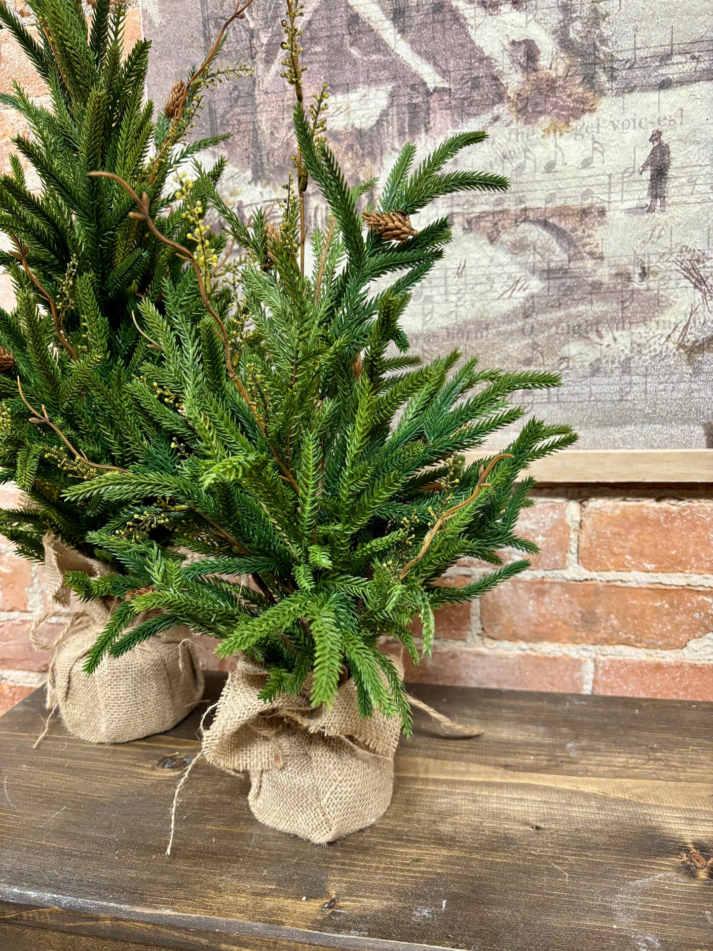 Real Touch Pine Tree w/ Burlap Base