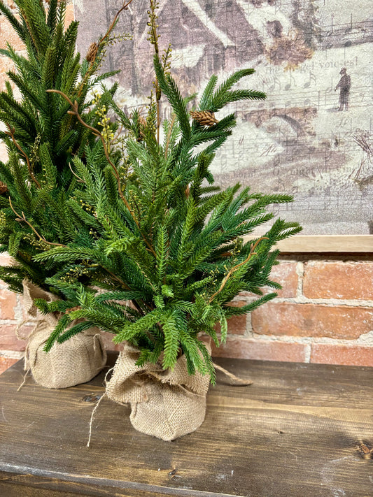 Real Touch Pine Tree w/ Burlap Base
