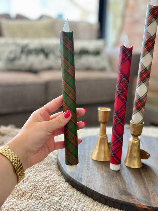 Tartan Tapper Candles