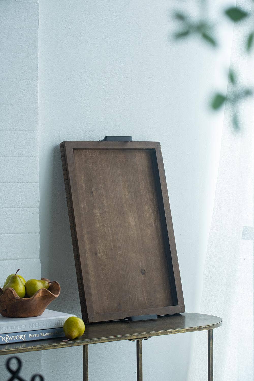 Rustic Beaded Wood Tray