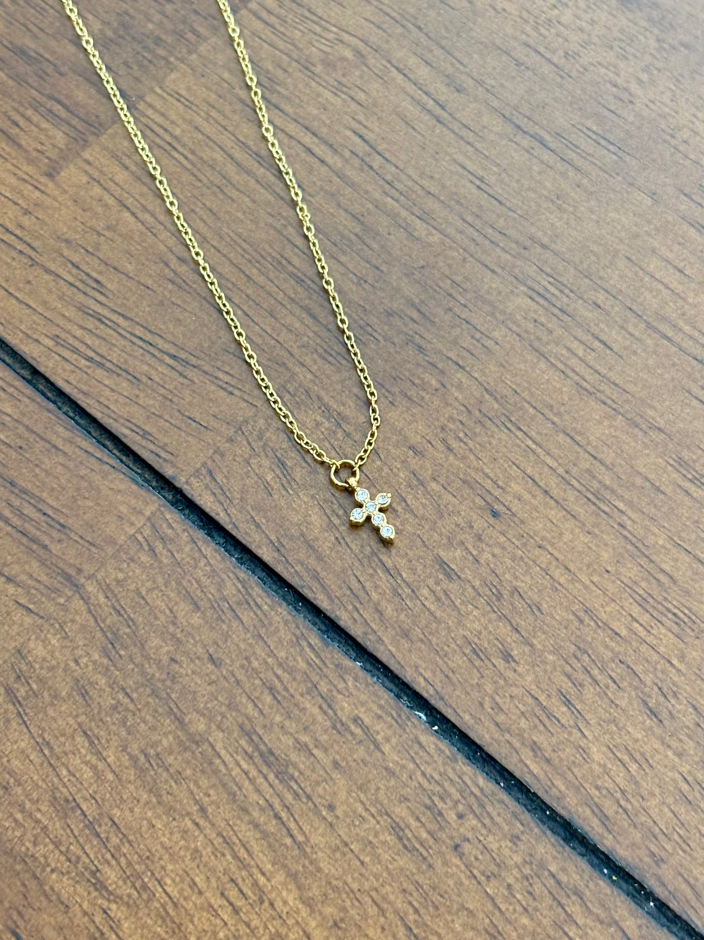Carly Cross CZ Necklace