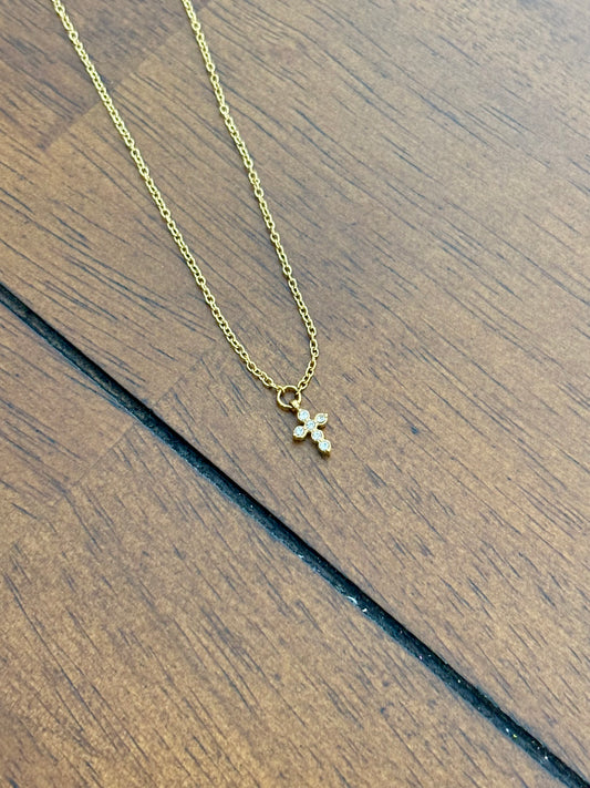 Carly Cross CZ Necklace