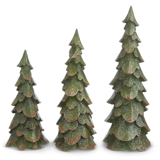 Green Wood Carved Trees