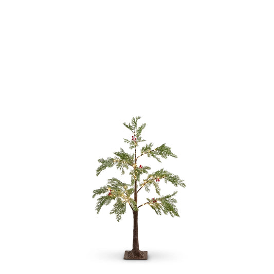 Frosted Berry Cedar Lighted Tree