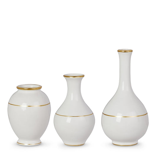 Gold Accent White Vases