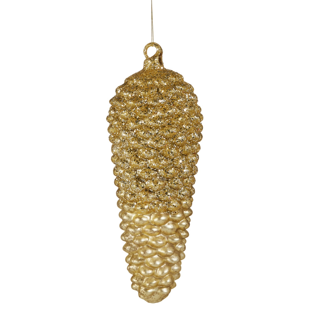 Gold Glitter Pinecone Ornament