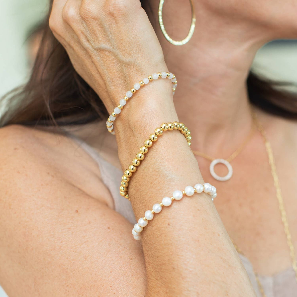 Stretch Stone & Bead Bracelets